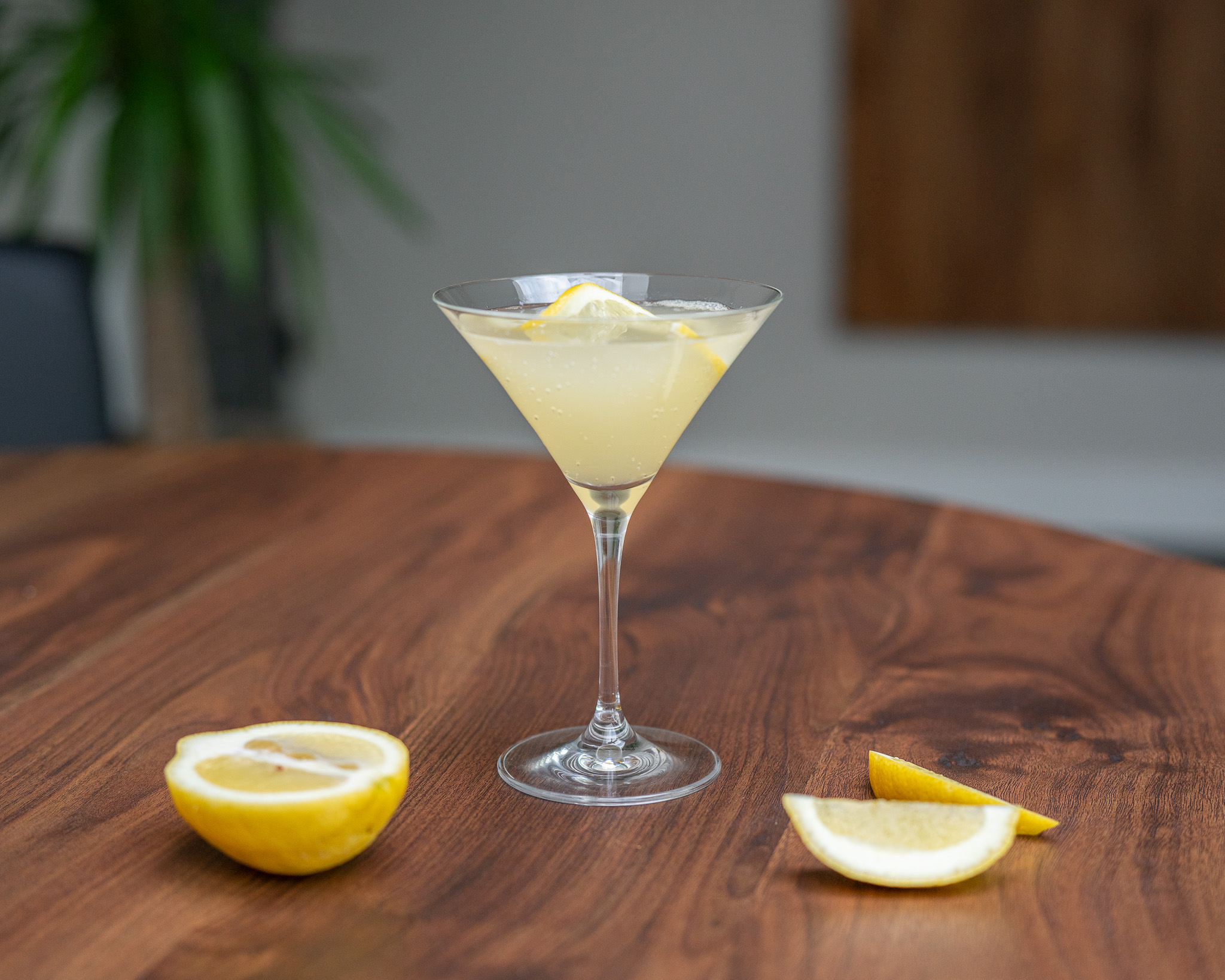 bubbly lemon drop martini mocktail