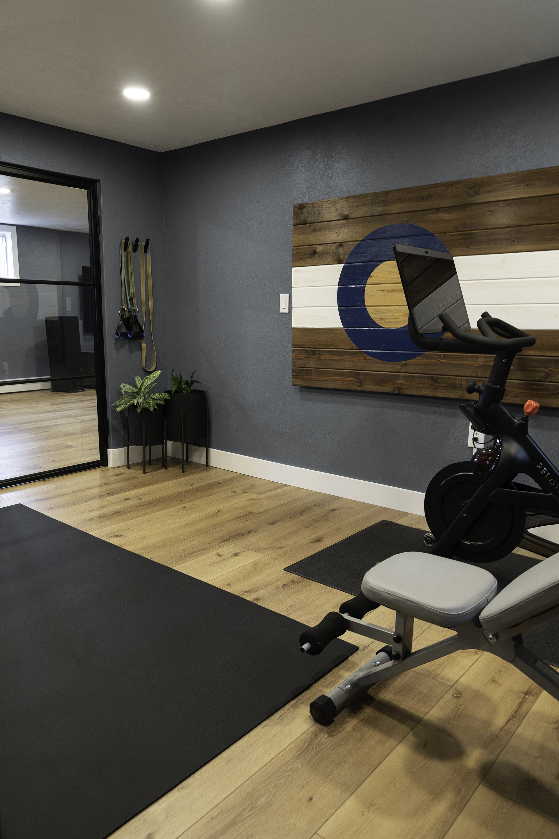 Basement home gym finished