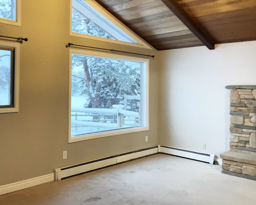Old baseboard heaters in master bedroom